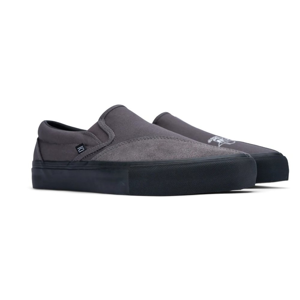 Clearweather Dodds Black Skull Slip On Skate Shoe
